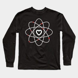 Heart atom with red electrons Long Sleeve T-Shirt